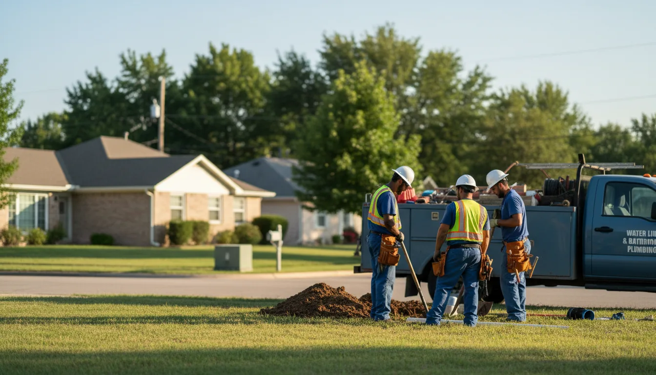 Residential water line and bathroom plumbing service in Fanshawe, OK